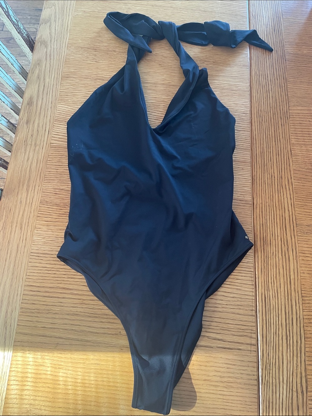 Anine Bing Black Halter One-Piece Swimsuit